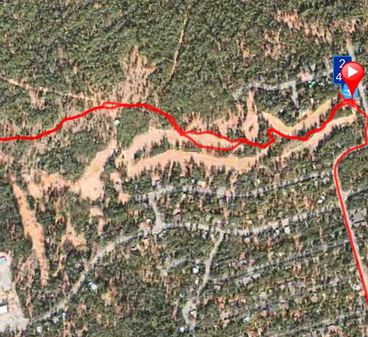 Aerial View Highland Golf Course Marked in Red